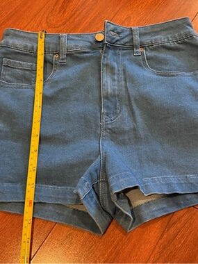 Forever 21 Teal-Blue High-Rise Denim Shorts